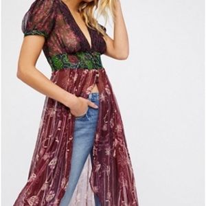 Free People Daisy Fields sheer maxi top, floral combo